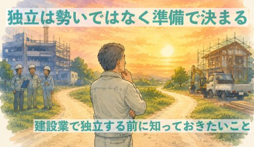 建設業で独立して失敗する人の共通点｜50代から後悔しない独立準備とは